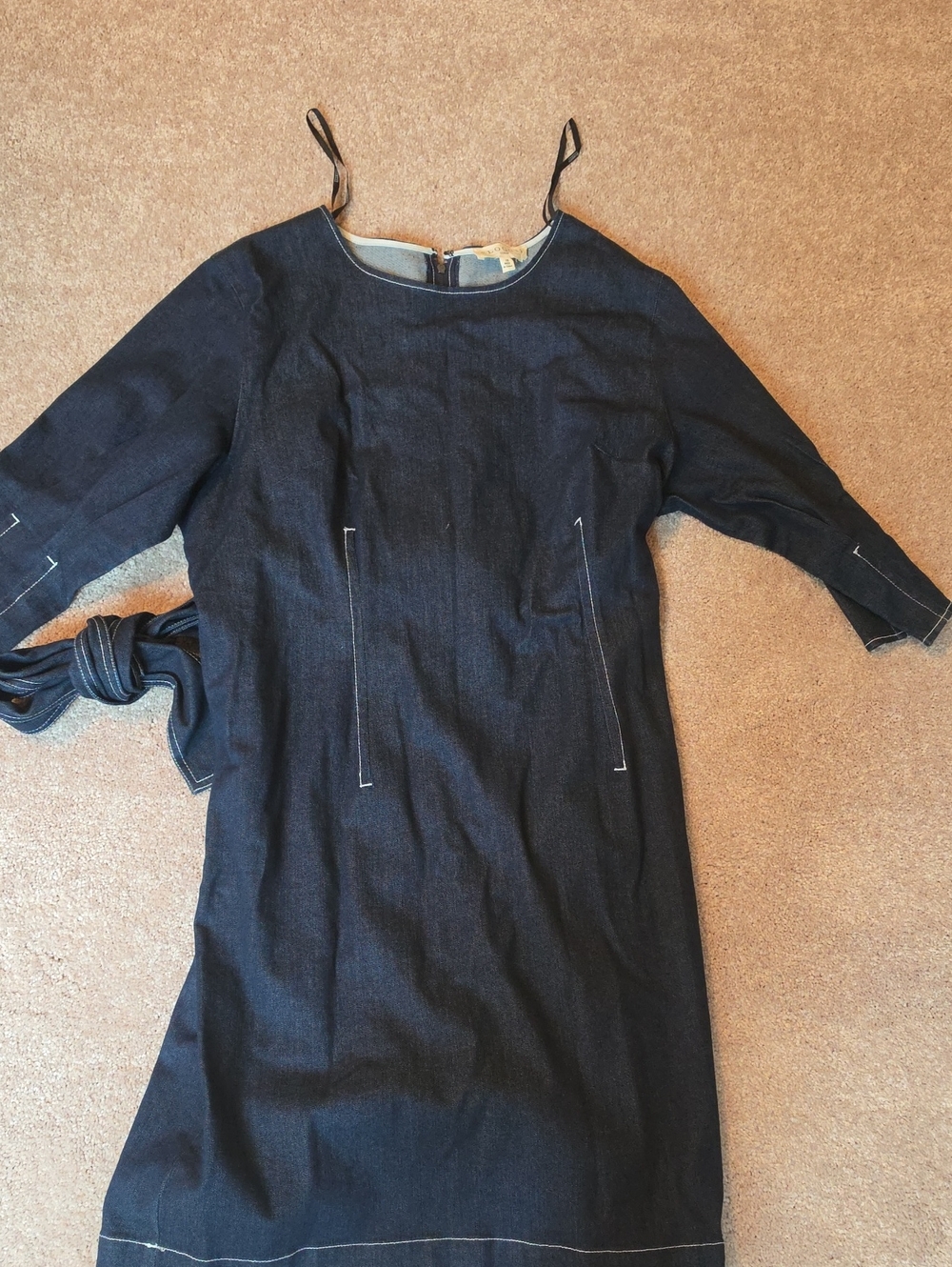 Eloquii Dark Indigo Denim Long Sleeve Shift Dress
